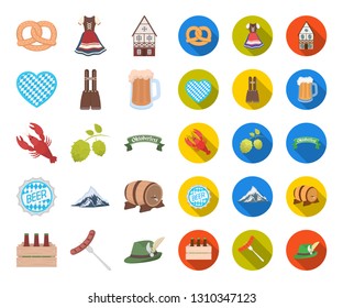 Oktober festival in Munich cartoon,flat icons in set collection for design.Tradition and fun vector symbol stock web illustration.