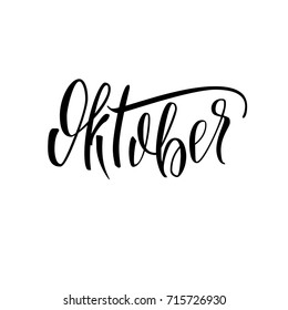 Oktober. Vector lettering.