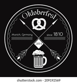 Oktoberfest 2014 - vector flat style illustration on black