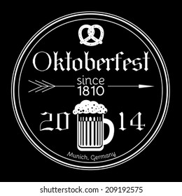 Oktoberfest 2014 - vector flat style illustration on black