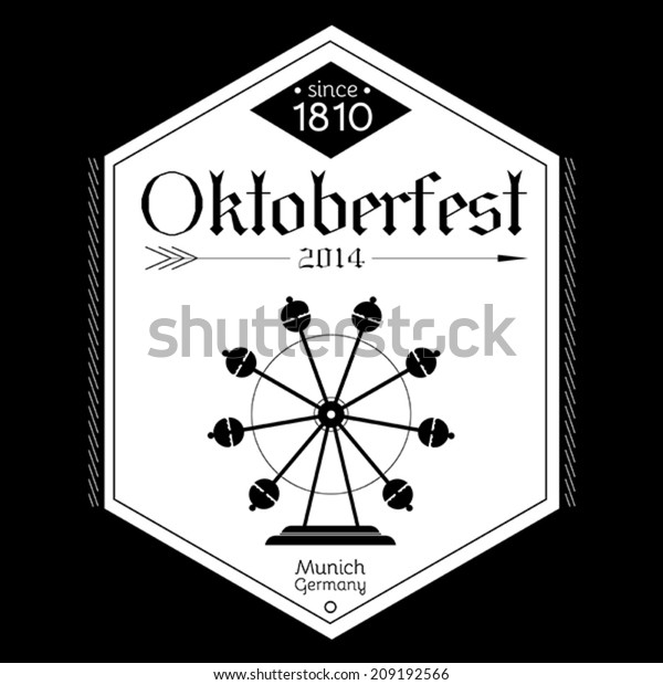 Oktoberfest 2014 Vector Flat Style Illustration Stock Vector