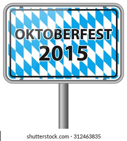 oktoberfest 2015 road sign vector icon