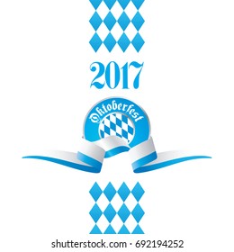 Oktoberfest 2017 Bavaria flag ribbon logo icon