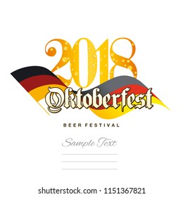 Oktoberfest 2018 German Bavarian flag logo background