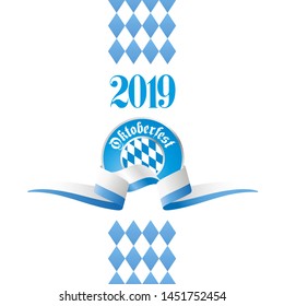 Oktoberfest 2019 Bavaria flag ribbon logo icon