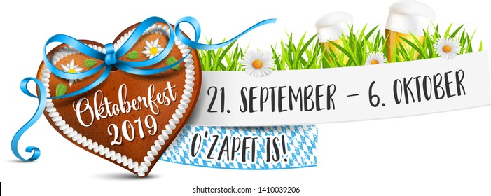 Oktoberfest 2019 date banner (German festival event)