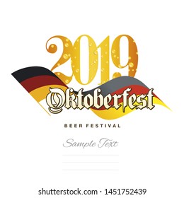 Oktoberfest 2019 German Bavarian flag logo background