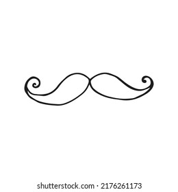 Oktoberfest 2022 - Beer Festival. Hand-drawn Doodle Outline Moustache On A White Background. German Traditional Holiday. 