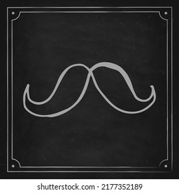 Oktoberfest 2022 - Beer Festival. Hand-drawn Doodle Moustache On A Black Chalk Board. German Traditional Holiday. 