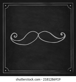 Oktoberfest 2022 - Beer Festival. Hand-drawn Doodle Moustache On A Black Chalk Board. German Traditional Holiday. 