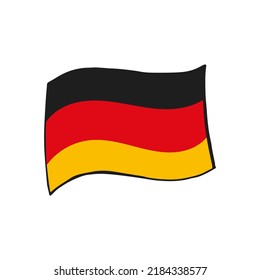 Oktoberfest 2022 - Beer Festival. Hand-drawn Doodle German flag on a white background. German Traditional holiday.