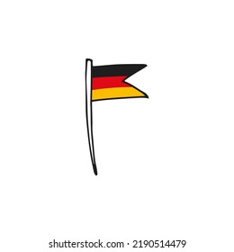 Oktoberfest 2022 - Beer Festival. Hand-drawn Doodle German flag on a white background. German Traditional holiday.