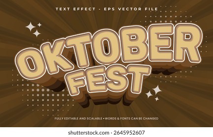 Oktoberfest com conceito de estilo de efeito de texto 3d