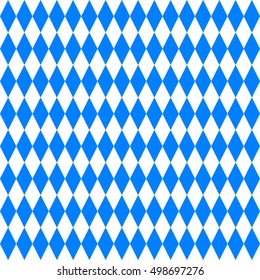 Oktoberfest abstract blue geometric pattern. October festival vector illustration, blue color. Seamless Bavarian flag pattern, vector background.