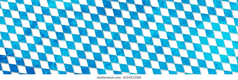 Oktoberfest abstract checkered geometric pattern grunge background. Vector banner design