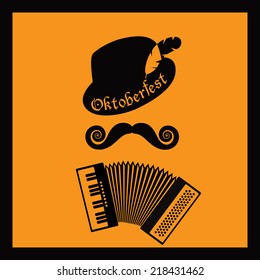 Oktoberfest accordion player EPS 10 vector