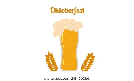 Oktoberfest annual beer festival in Germany banner. Popular cultural event in world. Second half of September beginning of October. Poster invitation template. Vector illustration.