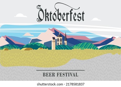 Oktoberfest, an annual beer festival. Vector illustration_02.eps