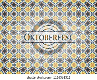 Oktoberfest arabesque style badge. arabic decoration.