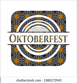 Oktoberfest arabic style badge. Arabesque decoration.