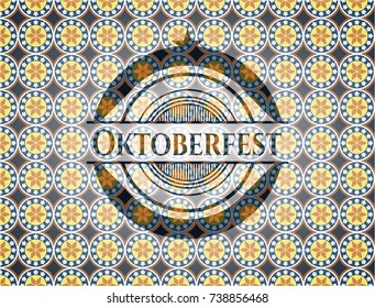 Oktoberfest arabic style badge. Arabesque decoration.