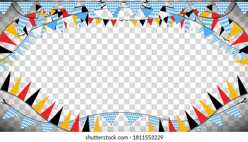 Oktoberfest background, Banner design for the German beer festival Oktoberfest with modern writing, in blue color and flag