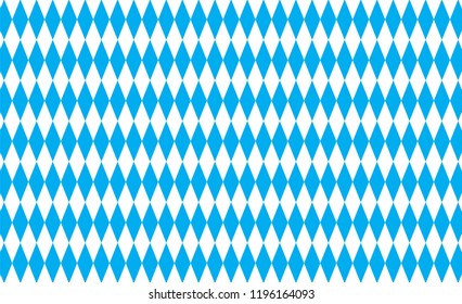 Oktoberfest background with bavarian white and blue fabric. Gingham pattern. Texture from rhombus/squares for - plaid, tablecloths, clothes, shirts, dresses, paper, bedding, blankets and quilts.