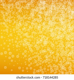 Oktoberfest background with beer. Cool white foam with bubbles and spray. October Bavarian festival. Fresh pint of lager for pub design. Realistic oktoberfest background for fest flyer and banner.