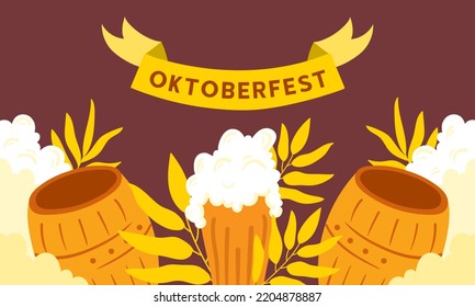 Oktoberfest Background. Oktoberfest beer festival event banner. Party vector poster