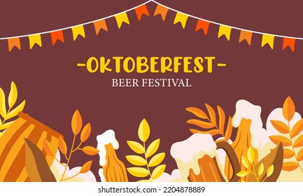 Oktoberfest Background. Oktoberfest beer festival event banner. Celebration banner vector