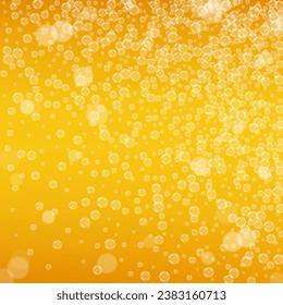 Oktoberfest background. Beer foam. Craft lager splash. Golden flyer layout. Cold pint of ale with realistic bubbles. Cool liquid drink for pub. Gold mug for oktoberfest foam.