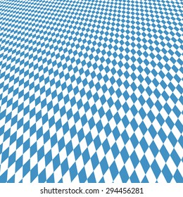 Oktoberfest background with blue white checkered three dimensional pattern