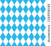 Oktoberfest background with blue and white rhombuses. Bavarian diamond texture. Octoberfest seamless pattern. Holiday wrapping print. Germany traditional wallpaper. Vector color illustration.