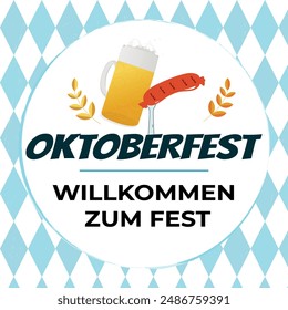 Fondo del Oktoberfest. Feliz Oktoberfest fiesta de la cerveza. Fiesta Oktoberfest, Cartel, Anuncio, Invitación, Coche