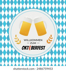 Fondo del Oktoberfest. Feliz Oktoberfest fiesta de la cerveza. Fiesta Oktoberfest, Cartel, Anuncio, Invitación, Coche