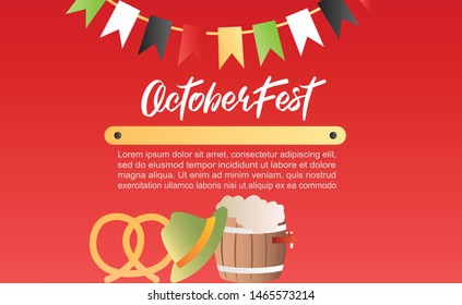 Oktoberfest background illustration template vector