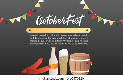 Oktoberfest background illustration template vector