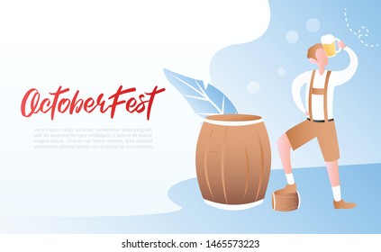 Oktoberfest background illustration template vector