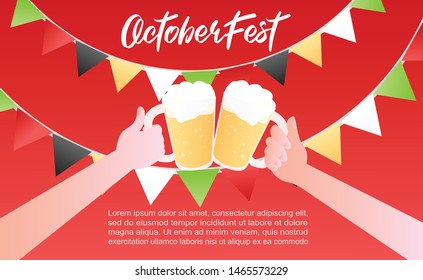 Oktoberfest background illustration template vector