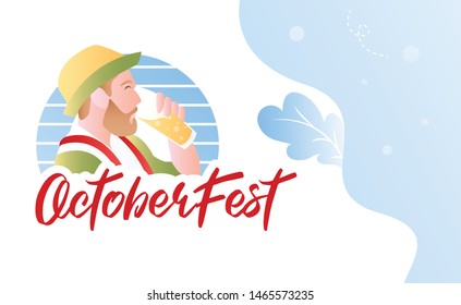 Oktoberfest background illustration template vector