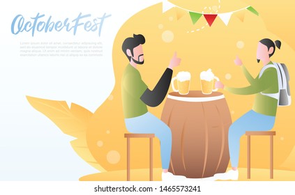 Oktoberfest background illustration template vector