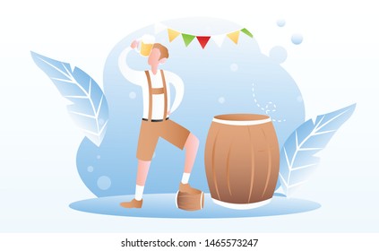 Oktoberfest background illustration template vector