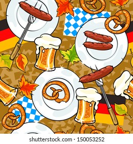 Oktoberfest background, seamless pattern.