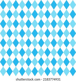 Oktoberfest background for wrapping paper, tablecloth. Octoberfest seamless pattern with blue rhombuses. Bavarian diamond texture. Germany traditional wallpaper. Vector color illustration.