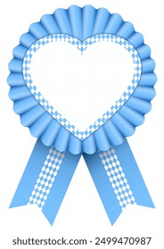 Oktoberfest Badge Herz Ribbon Diamant Muster hellblau