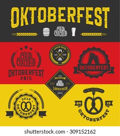 Oktoberfest badge logo and labels set for product and decorative element, Vector illustration