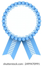 Oktoberfest Badge Ribbon Diamond Pattern Light Blue