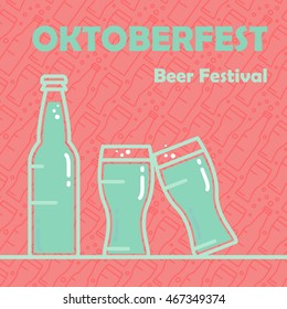 Oktoberfest Banner. Beer festival stylish design element for badge, sticker, poster and print, t-shirt, apparel. Vector