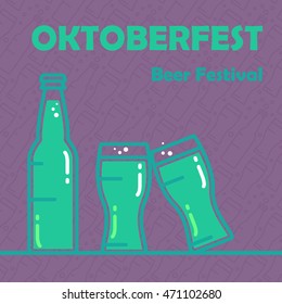 Oktoberfest Banner. Beer festival stylish design element for badge, sticker, poster and print, t-shirt, apparel. Vector
