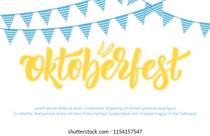 Oktoberfest. Banner design for German beer festival Oktoberfest with modern lettering